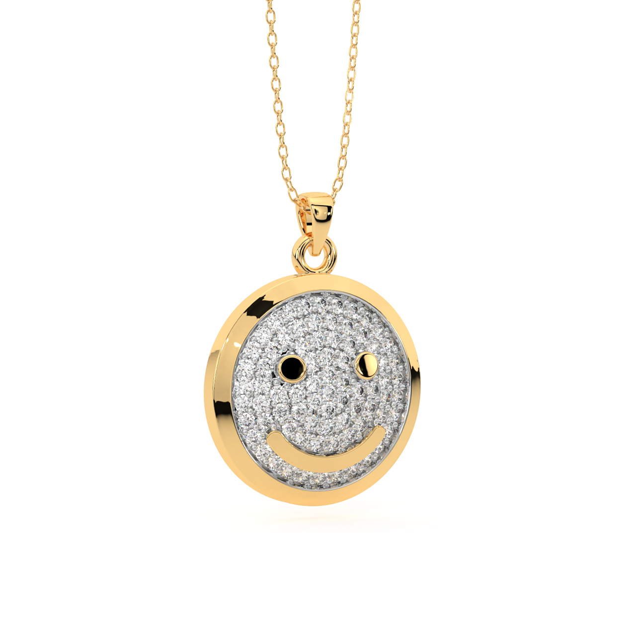 Smiley Face Diamond Pendant